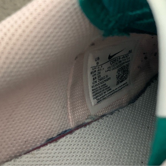 Women’s 9 NIKE Air Force 1 Low Shadow Mystic Navy Pink Red Green Sneakers - Picture 7 of 7